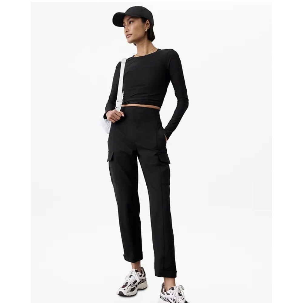 Athleta Womens Trekkie Utility Pants Black 8 Hiking Travel Gorpcore Cargo 8‎